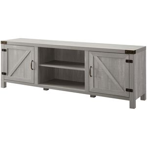 Walker Edison Barn Door 70 in. Modern Farmhouse TV Stand - Stone Gray, , hires