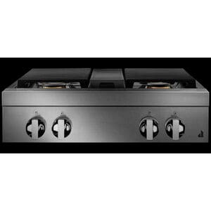 JennAir Noir 30 in. 4-Burner Natural Gas Rangetop with Simmer Burner & Power Burner - Stainless Steel, , hires
