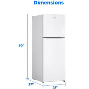 Midea 22 in. 10.1 cu. ft. Counter Depth Garage-Ready Top Freezer Refrigerator - White, , hires
