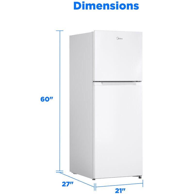 Midea 22 in. 10.1 cu. ft. Counter Depth Garage-Ready Top Freezer Refrigerator - White, , hires