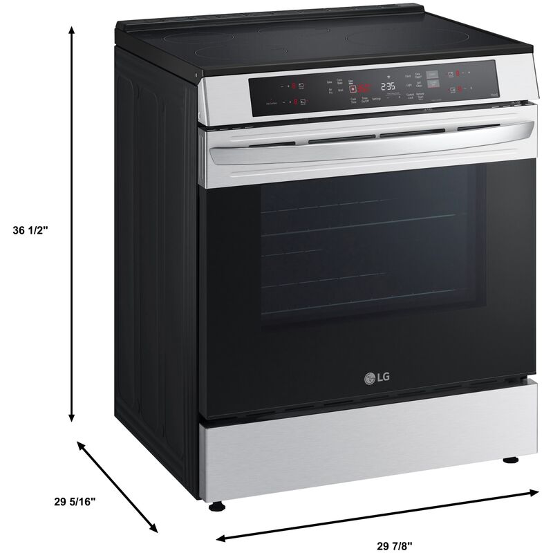 LG 30 in. 6.3 cu. ft. Smart Air Fry True European Convection Slide-In Electric Range with 4 Induction Burners - PrintProof Stainless Steel, , hires