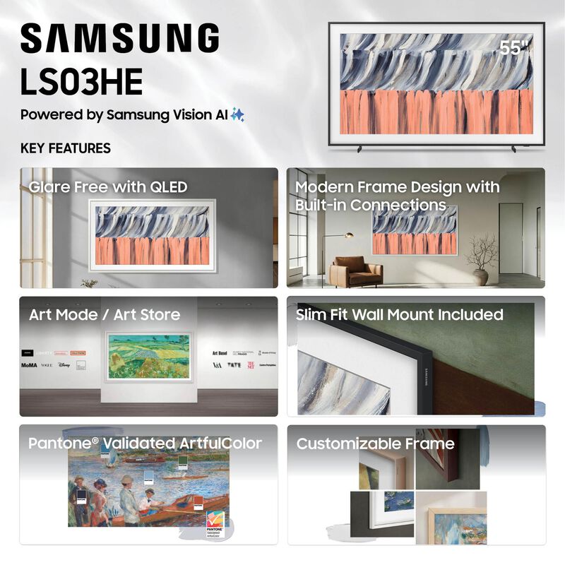 Samsung - 55" Class The Frame (LS03HE) QLED 4K UHD Smart Tizen TV, , hires