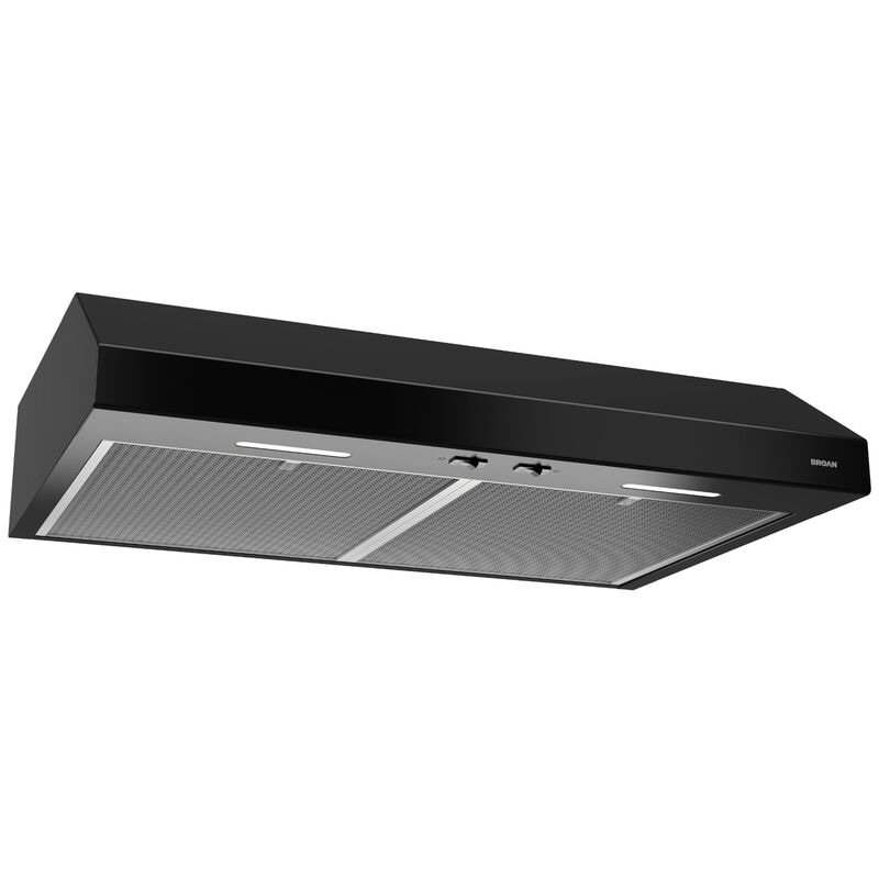 Broan Glacier BCSEK1 Series 30 in. Convertible Standard Style Range Hood with 300 CFM, 2 Fan Speeds & 2 LED Lights - Black, , hires