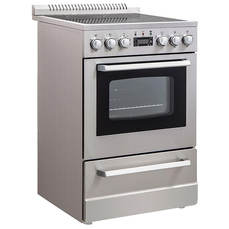 Avanti ELITE Series 24 in. 2.3 cu. ft. Oven Freestanding Electric Range with 4 Smoothtop Burners - Stainless Steel, , hires