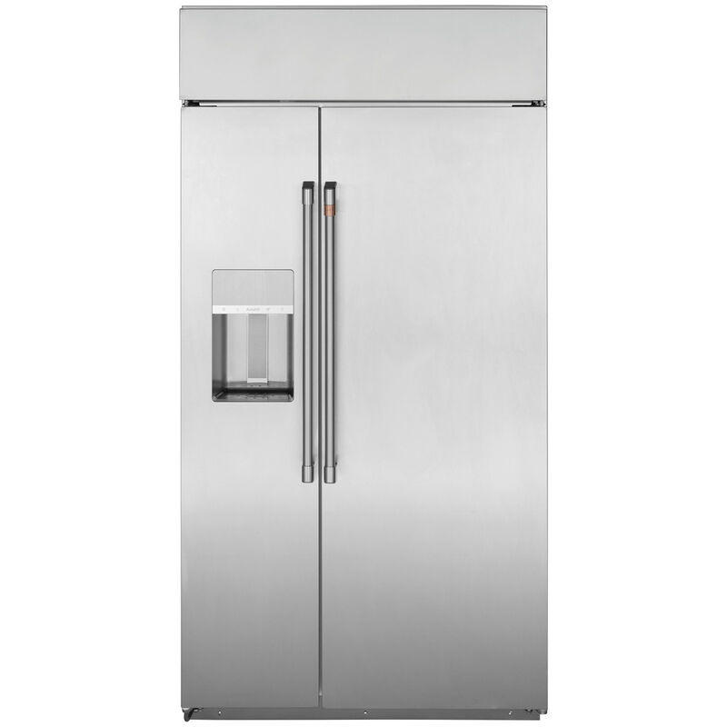 Cafe 42 in. 24.5 cu. ft. Built-In Smart Counter Depth Side by Side Refrigerator with Ice & Water Dispenser - Stainless Steel, , hires