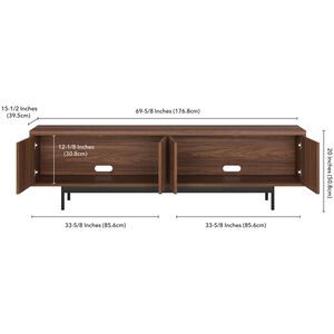 Preston & Cole Everett 70" Wide TV Stand for TVs up to 75" - Satin Walnut, , hires