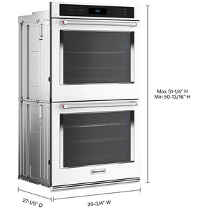 KitchenAid 30 in. 10.0 cu. ft. Electric Double Wall Oven with True European Convection & Self Clean - White, , hires