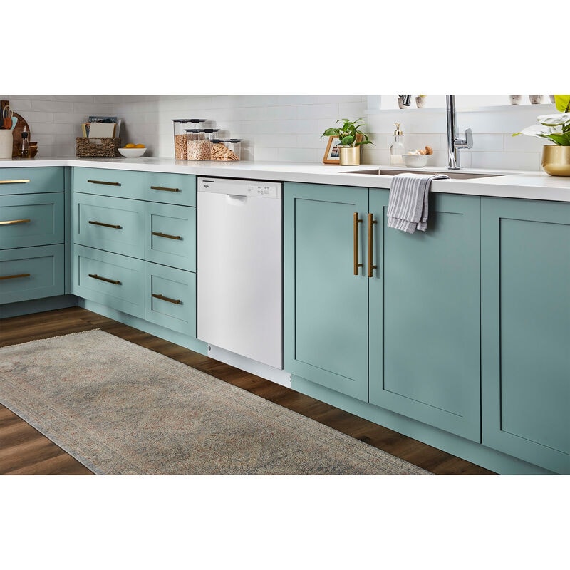 Whirlpool 24 in. Front Control Dishwasher with 59 dBa Sound Level & Pocket - White, White, hires