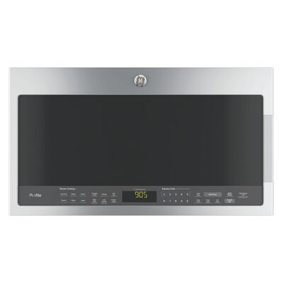 GE Profile 30" 2.1 Cu. Ft. Over-the-Range Microwave with 10 Power Levels, 400 CFM & Sensor Cooking Controls - Stainless Steel | PVM9005SJSS