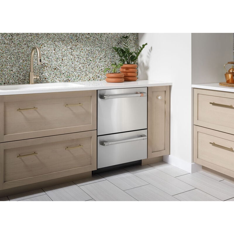 Cafe 24 in. Top Control Flush-Mount Dishwasher Drawer with 49 dBa Sound Level - Matte Black, , hires