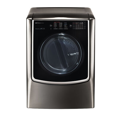 LG Signature 29 in. 9.0 cu. ft. Electric Dryer with TurboSteam Technology & Sensor Dry - Black Stainless Steel | DLEX9500K