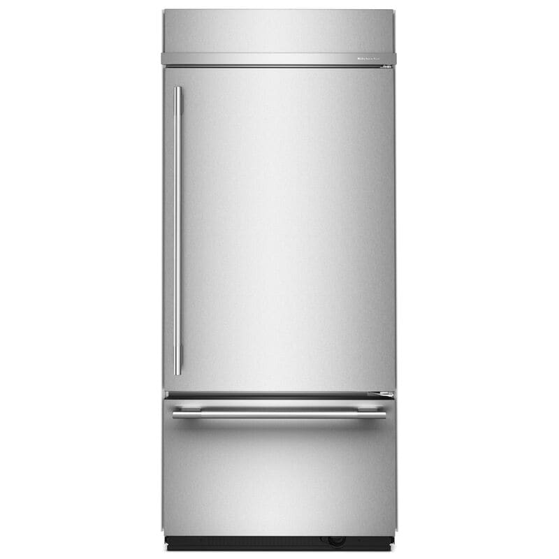 KitchenAid 36 in. 20.9 cu. ft. Built-In Counter Depth Bottom Freezer Refrigerator with Ice Maker - Stainless Steel with PrintShield Finish, , hires