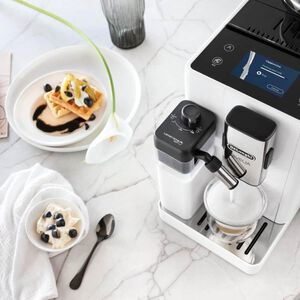 De'Longhi Rivelia Automatic Espresso Machine with Milk Frother and Removable Bean Hoppers - White, White, hires