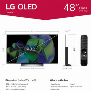 LG - 48" Class C3 Series OLED evo 4K UHD Smart WebOS TV, , hires