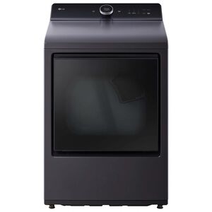 LG 27 in. 7.3 cu. ft. Smart Electric Dryer with EasyLoad Door, AI Sensor Dry, TurboSteam Technology & Sanitize Cycle - Matte Black, Matte Black, hires
