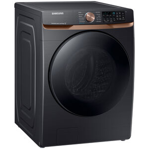 Samsung 5.0 cu. ft. Smart Stackable Front Load Washer with Sanitize Cycle, Steam Wash & MultiControl - Brushed Black, Brushed Black, hires