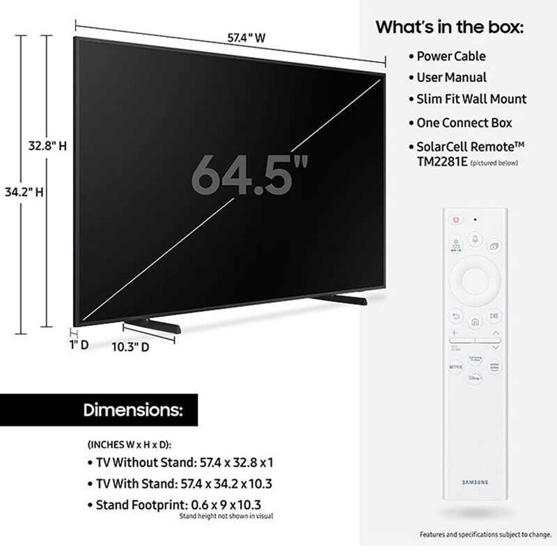 Samsung - 65" Class The Frame Series QLED 4K UHD Smart Tizen TV, , hires