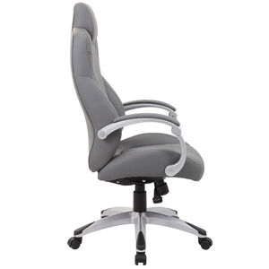 Boss Executive Hinged Arm Caressoft Chair - Gray, , hires