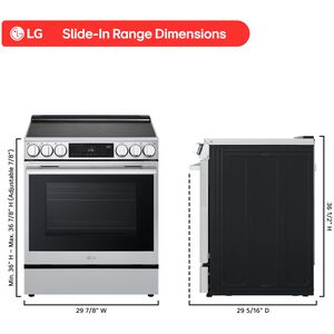 LG InstaView 30 in. 6.3 cu. ft. Smart Air-Fry True European Convection Slide-In Electric Range with 4 Induction Burners & 1 Radiant Burner - PrintProof Stainless Steel, , hires