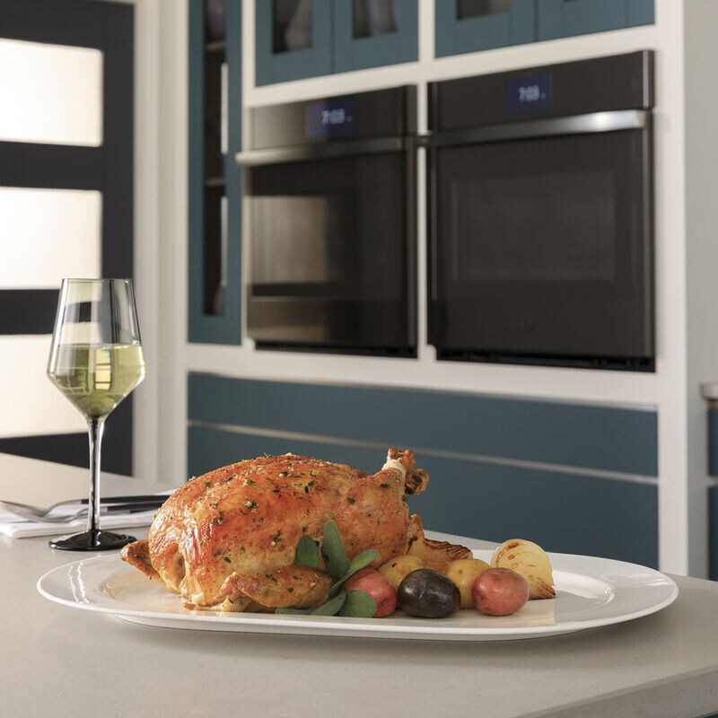 GE Profile 27 in. 8.6 cu. ft. Smart Top Control Electric Double Wall Oven with True European Convection - Stainless Steel, , hires