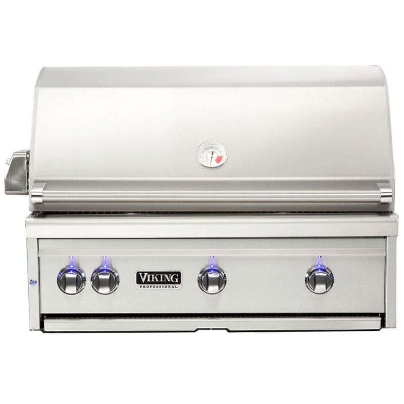 Viking 5 Series 36 in. 2-Burner Built-In Natural Gas Grill with Rotisserie, Sear Burner & Smoker Box - Stainless Steel, , hires