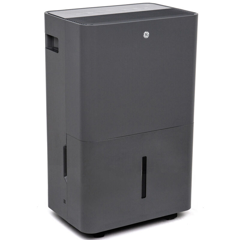 GE Energy Star 50 Pint Portable Dehumidifier with 2 Fan Speeds, Built-In Pump & Smart Dry for Wet Spaces - Gray, , hires
