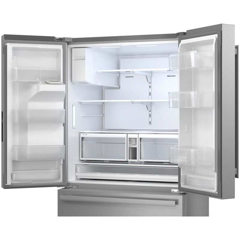 Sharp 36 in. 28.9 cu. ft. Garage-Ready French Door Refrigerator with Ice & Water Dispenser - Stainless Steel, , hires