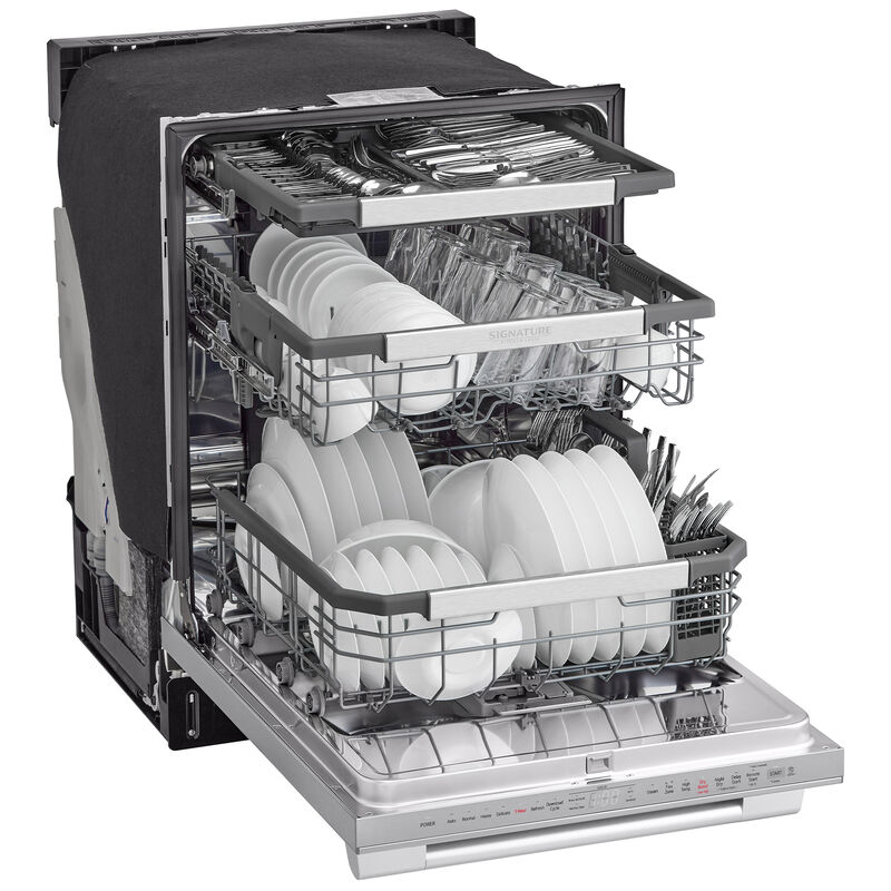 Signature Kitchen Suite 24 in. Top Control Smart Dishwasher with 40 dBa Sound Level, 3rd-Rack & Dynamic Heat Dry - Stainless Steel, , hires