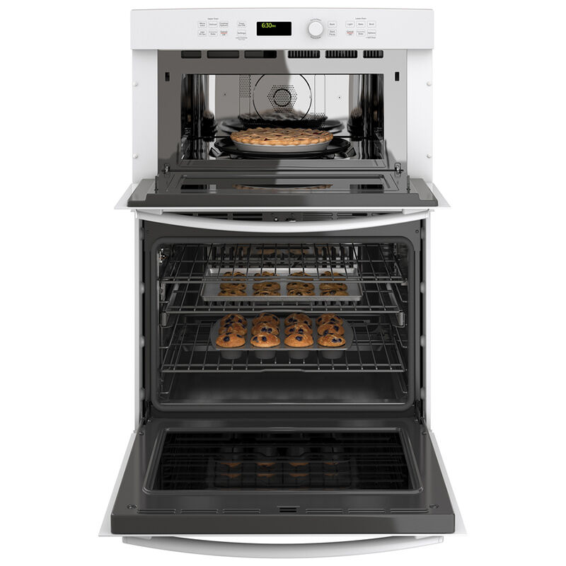 Ge Profile 30 6 7 Cu Ft Electric Double Wall Oven With True European Convection Self Clean White P C Richard Son - Ge Profile 30 Built In Double Electric Convection Wall Oven