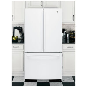 GE 36 in. 27 cu. ft. French Door Refrigerator with Internal Water Dispenser - White, White, hires