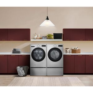 LG 27 in. 5.0 cu. ft. Smart Stackable Front Load Washer with TurboWash 360, AI DD Built-In Intelligence, Sanitize & Steam Cycle - Graphite Steel, , hires