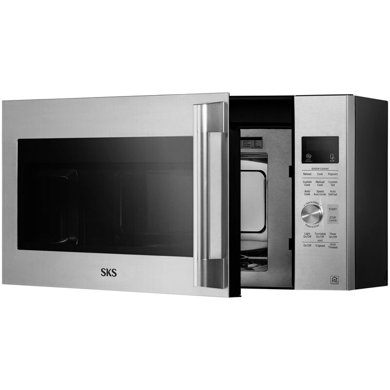 SKS 30 in. 1.7 cu. ft. 950W Smart Over-the-Range Microwave with 300 CFM, Convection & Sensor Cooking - Stainless Steel, , hires