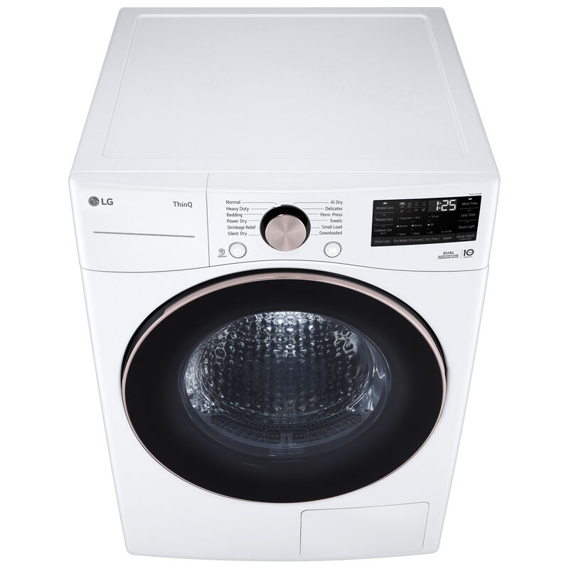 LG 27 in. 7.8 cu. ft. Smart Stackable Ventless Electric Dryer with Dual Inverter Heat Pump & AI Sensor Dry - White, , hires