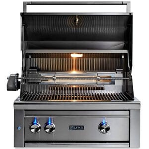 Lynx Professional 30 in. 2-Burner Built-In Liquid Propane Gas Grill with Rotisserie & Smoker Box - Stainless Steel, , hires