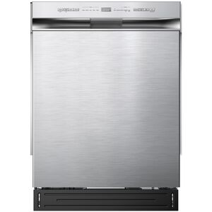 Midea 24 in. Front Control Flush-Mount Dishwasher with 52 dBA Sound level, Auto Open Door & Pocket Handle - Stainless Steel, , hires