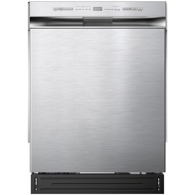 Midea 24 in. Front Control Flush-Mount Dishwasher with 52 dBA Sound level, Auto Open Door & Pocket Handle - Stainless Steel | MDF24P21CST