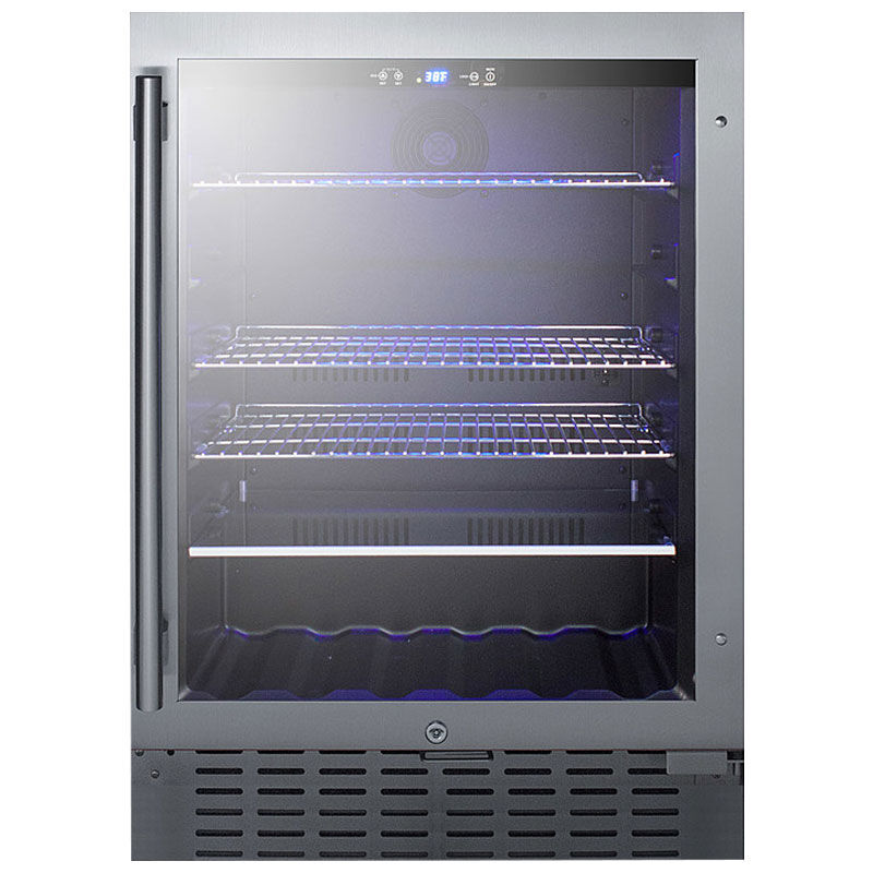 Summit Commercial 24 in. Built-In/Freestanding 4.2 cu. ft. Compact Beverage Center with Digital Control - Stainless Steel, , hires