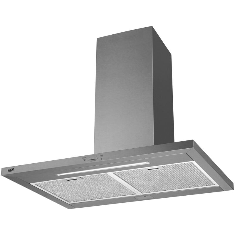 SKS 36 in. Smart Ducted Chimney Style Range Hood with 600 CFM, 5 Fan Speeds & 1 LED Light - Stainless Steel, , hires