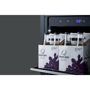 Summit 15 in. Built-In/Freestanding 2.6 cu. ft. Compact Beverage Center with Adjustable Shelves & Digital Control - Stainless Steel, , hires