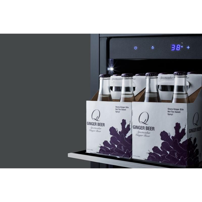Summit 15 in. Built-In/Freestanding 2.6 cu. ft. Compact Beverage Center with Adjustable Shelves & Digital Control - Stainless Steel, , hires