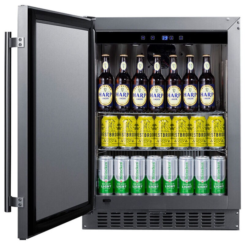 Summit 24 in. 3.1 cu. ft. Left-Higned Outdoor Undercounter Refrigerator - Stainless Steel, , hires