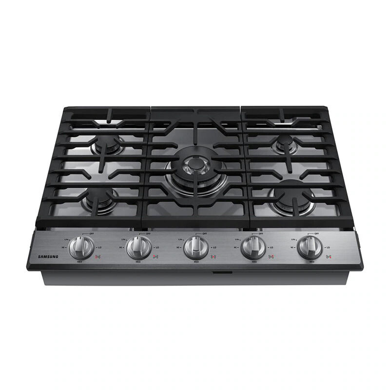 Samsung 30 in. 5-Burner Smart Natural Gas Cooktop with Griddle, Simmer Burner & Power Burner - Stainless Steel, Stainless Steel, hires