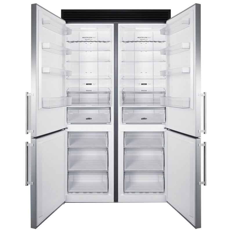 Summit 48 in. 23.4 cu. ft. Counter Depth 4-Door French Door Refrigerator - Stainless Steel, , hires