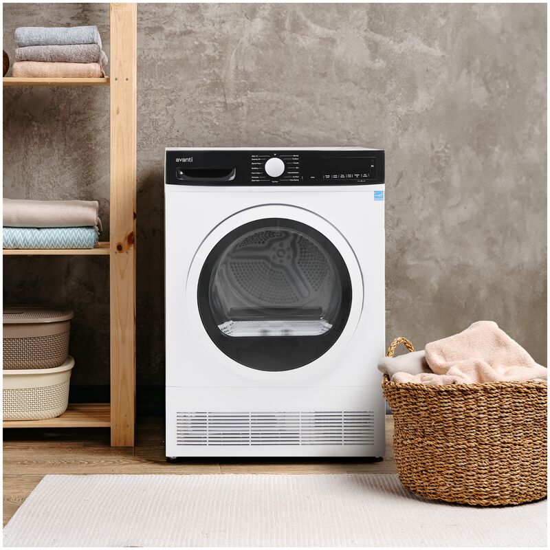 Avanti 24 in. 4.0 cu. ft. Stackable Ventless Electric Dryer with Sanitize Cycle & Sensor Dry - White, , hires