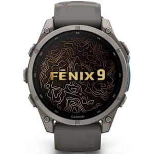 Garmin fenix 9 47 mm, AMOLED Smart Watch - Titanium with Pebble Gray Silicone Band, , hires