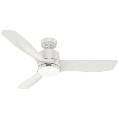 Hunter 52 in. Bolsa Damp Rated Ceiling Fan with LED Light Kit & Handheld Remote - Fresh White | 52966