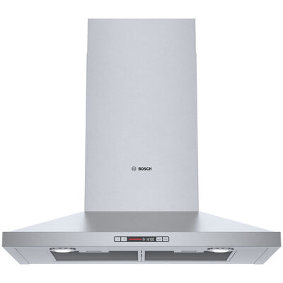 Bosch 300 Series 30 in. Chimney Style Range Hood with 3 Speed Settings, 300 CFM, Convertible Venting & 2 LED Lights - Stainless Steel | HCP30E52UC