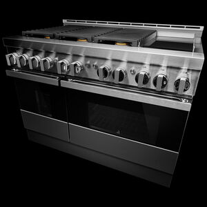 JennAir Noir Series 48 in. 4.1 cu. ft. Smart Convection Double Oven Freestanding Gas Range with 6 Sealed Burners & Griddle - Stainless Steel, , hires