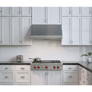 Wolf 36 in. 4-Burner Natural Gas Rangetop with Grill & Power Burner - Stainless Steel, , hires