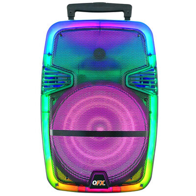 QFX Rechargeable Bluetooth Portable Speaker With Translucent Motion Party Lights | TMS-1501SM